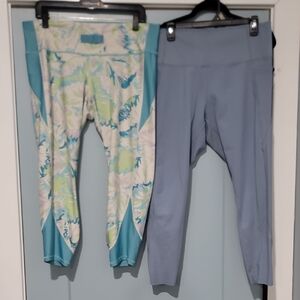 Bundle Of 2: Under Armour Floral and Danskin Light Blue Leggings Set